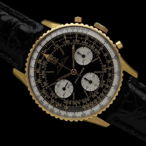 1966 Breitling Navitimer Vintage Aviator&#39;s AOPA Chronograph Watch - 18K Gold Plated & Stainless Steel