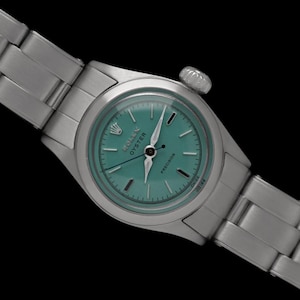 1965 Rolex Oyster Precision Ladies Vintage Watch with Blue Dial - Stainless Steel