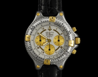Zenith El Primero Defy Mens Automatic Chronograph Watch with Papers - Stainless Steel & 18K Gold
