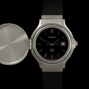 Hublot MDM Couvercle Ladies Covered Flip Top Lid Watch with Rubber Bracelet - Stainless Steel