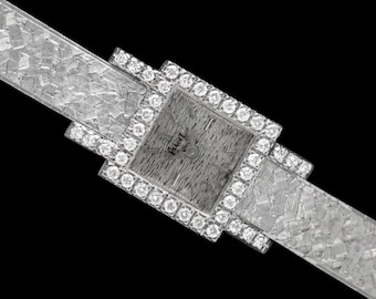 1960's Piaget Ladies Vintage Backwind Watch - 18K White Gold & Factory Piaget Diamonds