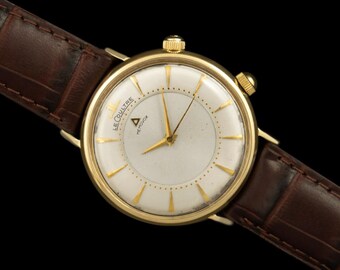 1966 Jaeger-LeCoultre Memovox Vintage Mens Reveil Alarma de muñeca - Oro de 14 quilates