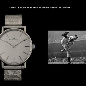 1980 Baume Mercier Vintage Steel Watch - Owned & Worn By Yankee Baseball Great Lefty Gomez