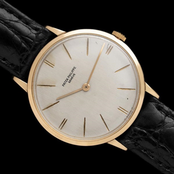 1965 Patek Philippe Vintage Mens Handwound Ref. 3468 18K Gold Dress Watch