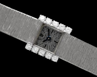 1970's Piaget Ladies Vintage Backwind Watch - 18K White Gold & Factory Piaget Diamonds