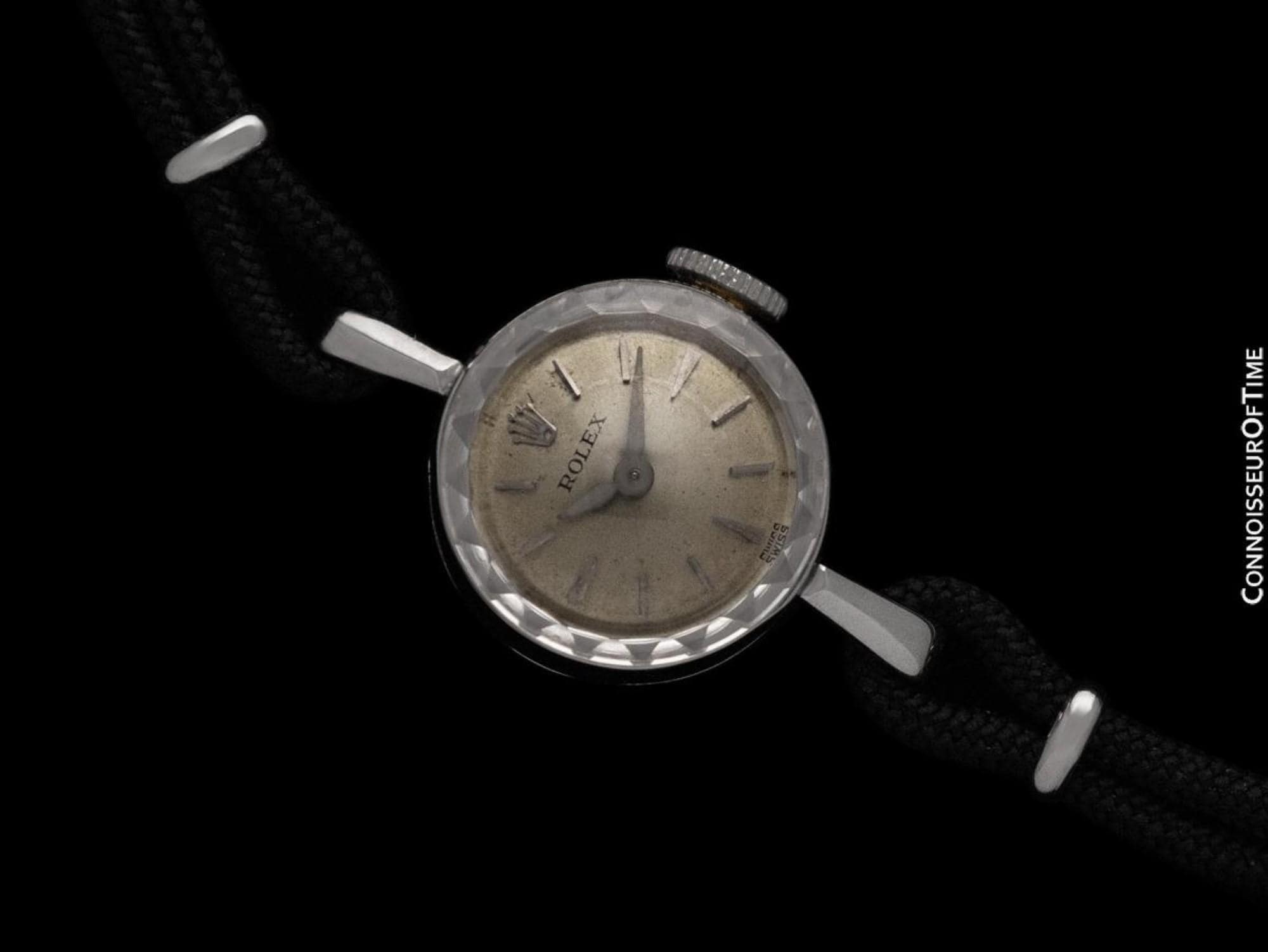 1960's Rolex Ladies Dress Watch, Silver Dial - 14K White Gold