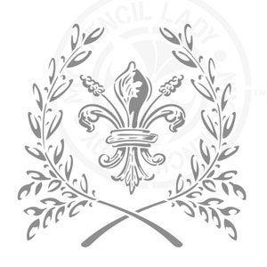 Pochoir français couronne de fleurs de lys 1542 Design Modèles et pochoirs australiens réutilisables d'art, d'artisanat, de meubles en mylar