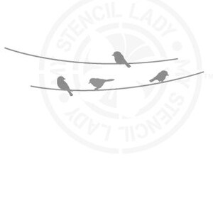Birds on a Wire Stencil 123 Design Reusable Mylar Painting and Cake Decorating Template