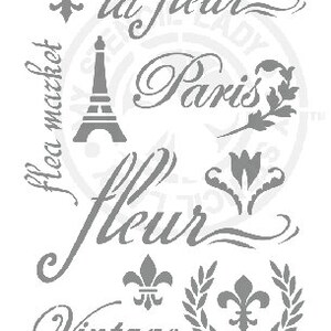 France French Stencil 745 Design Reusable Mylar Painting and Cake Decorating Template