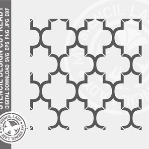 Marokkaanse patroon Edged 1567 Stencil Digitale Download Laser Cricut Cut Ready Design - .svg .eps .dxf .png .jpg bestanden