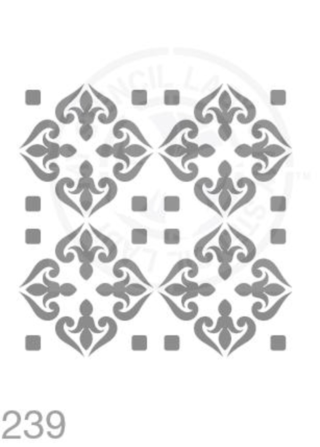 Tile Pattern Stencil 239 Repeating and Continuous Floor and Wall ...