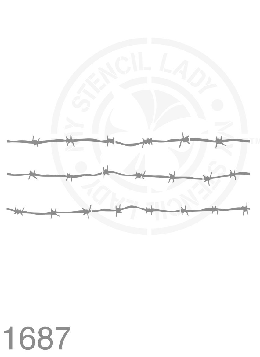 Barb Wire Fence Farmhouse Style Stencil 1687 Repeatable Patterns Templates and Stencils - Etsy