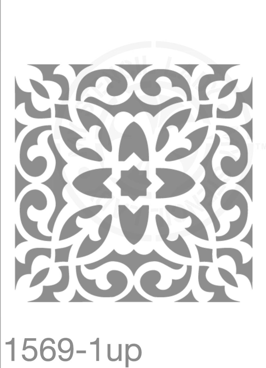 Tile Pattern Stencil 1569 Repeating and Continuous Floor and Wall ...