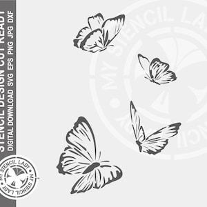 Schmetterlinge 1522 Schablone Digital Download Laser Cricut Cut Ready Design - .svg .eps .dxf .png .jpg Dateien
