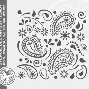Paisley 103 Stencil Digital Download Laser Cricut Cut Ready Design - .svg .eps .dxf .png .jpg Files