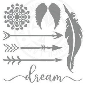Arrows Boho Style Stencil 950 Words Sayings and DIY Sign Templates and Stencils for Kids Decor