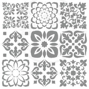 Tile Stencil 579 Design Repeatable Patterns Reusable Mylar Painting and Cake Decorating Template