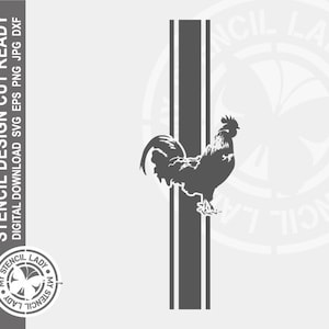 Grain Sack Rooster 1262 Stencil Digital Descargar Laser Cricut Cut Ready Design - .svg .eps .dxf .png .jpg Archivos