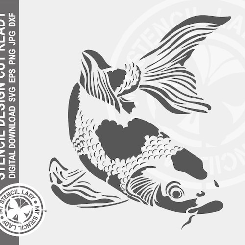 Koi Fish 1482 Stencil Digital Download Laser Cricut Cut Ready - Etsy