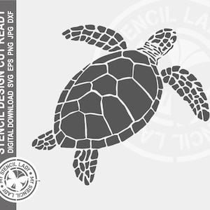 Turtle 887 Stencil Digital Download Laser Cricut Cut Ready Design Sea Creatures Ocean Animals - .svg .eps .dxf .png .jpg Archivos