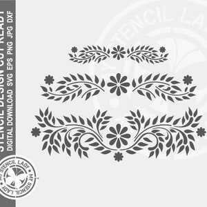 Bone Inlay Floral 795 Stencil Digitale Download Laser Cricut Cut Ready Design - .svg .eps .dxf .png .jpg bestanden