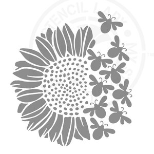 Bees Sunflower Stencil 1800 Reusable Animals Fauna and Wildlife Stencils and Templates