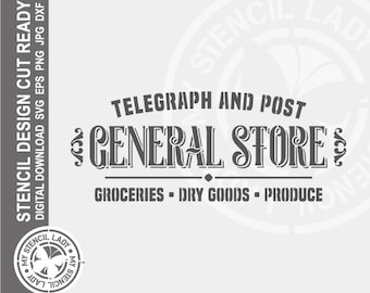 General Store 1214 Schablone Digital Download Laser Cricut Cut Ready Design - .svg .eps .dxf .png .jpg Dateien