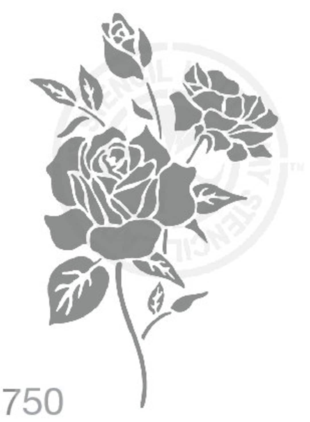 Rose Stencil 750 Plants and Flowers Reusable Stencils 