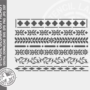 Bone Inlay 7 Borders Stencil Digital Download Laser Cricut Cut Ready Design - .svg .eps .dxf .png .jpg Files