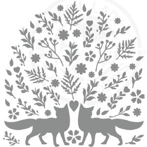 Pochoir de forêt de brindilles de renards 1355 Design Modèles et pochoirs en mylar australiens réutilisables d'art, d'artisanat, de meubles
