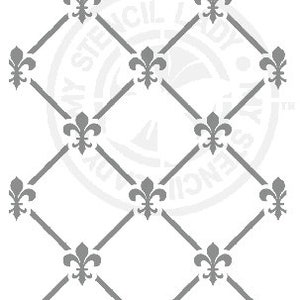 Fleur de lis Trellis Stencil 497 Design Australian reusable art, craft, furniture mylar templates and stencils