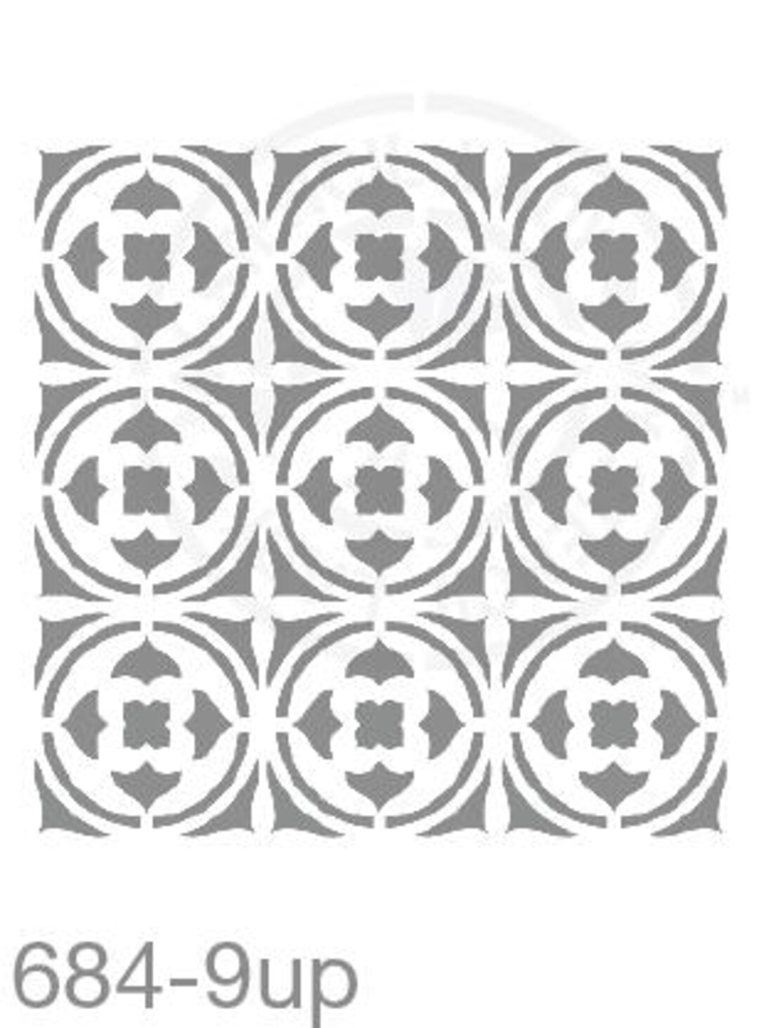 Tile Pattern Stencil 684 Repeating and Continuous Floor and Wall ...