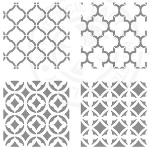 Carrelage damassé marocain motif continu au pochoir 1419 Modèles et pochoirs australiens réutilisables d'art, d'artisanat, de meubles en mylar