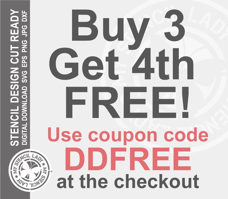 May include: Buy 3 get the 4th free! Use coupon code DDFREE at checkout. This graphic is for digital download and can be used for crafting projects.