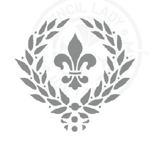 Fleur de lys vintage couronne française pochoir 1224 Design australien art réutilisable, artisanat, meubles modèles et pochoirs en mylar