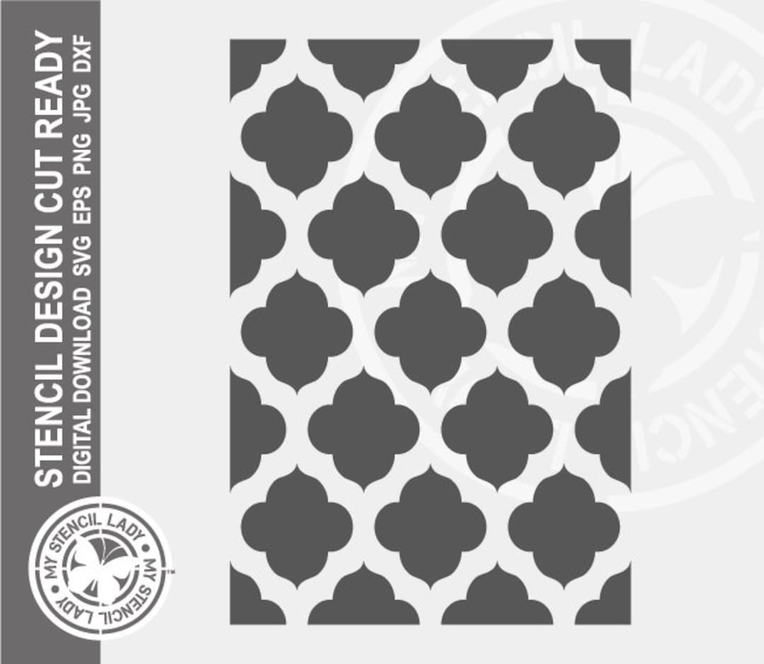 7 Moroccan Pattern Digital Cake Cookie Wall Tile Stencil Templates SVG DXF  Vector Files Mylar Cutting Laser Cricut Instant Download JB-1604 