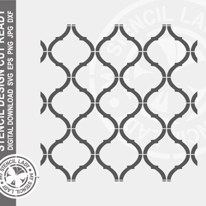 Moroccan Pattern 1353 Stencil Digital Download Laser Cricut Cut Ready Design - .svg .eps .dxf .png .jpg Fichiers