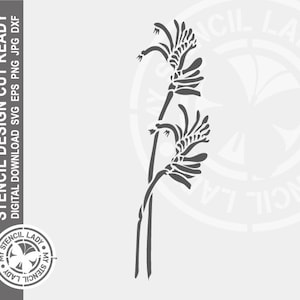 Kangaroo Paw 1490 Stencil Digitale Download Laser Cricut Cut Ready Design - .svg .eps .dxf .png .jpg bestanden