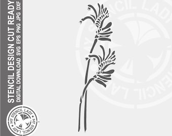 Kangaroo Paw 1490 Stencil Digital Download Laser Cricut Cut Ready Design - .svg .eps .dxf .png .jpg Files