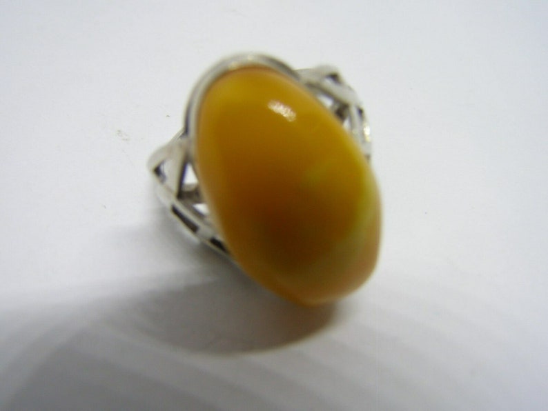 Baltic Silver shops 875 Butterscotch/Egg Yolk Amber Ring