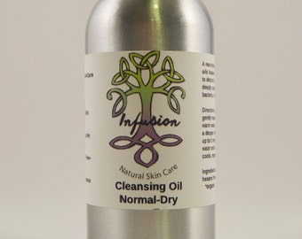 Cleansing oil normal to dry skin, facial cleanser, removes makeup, free of chemicals