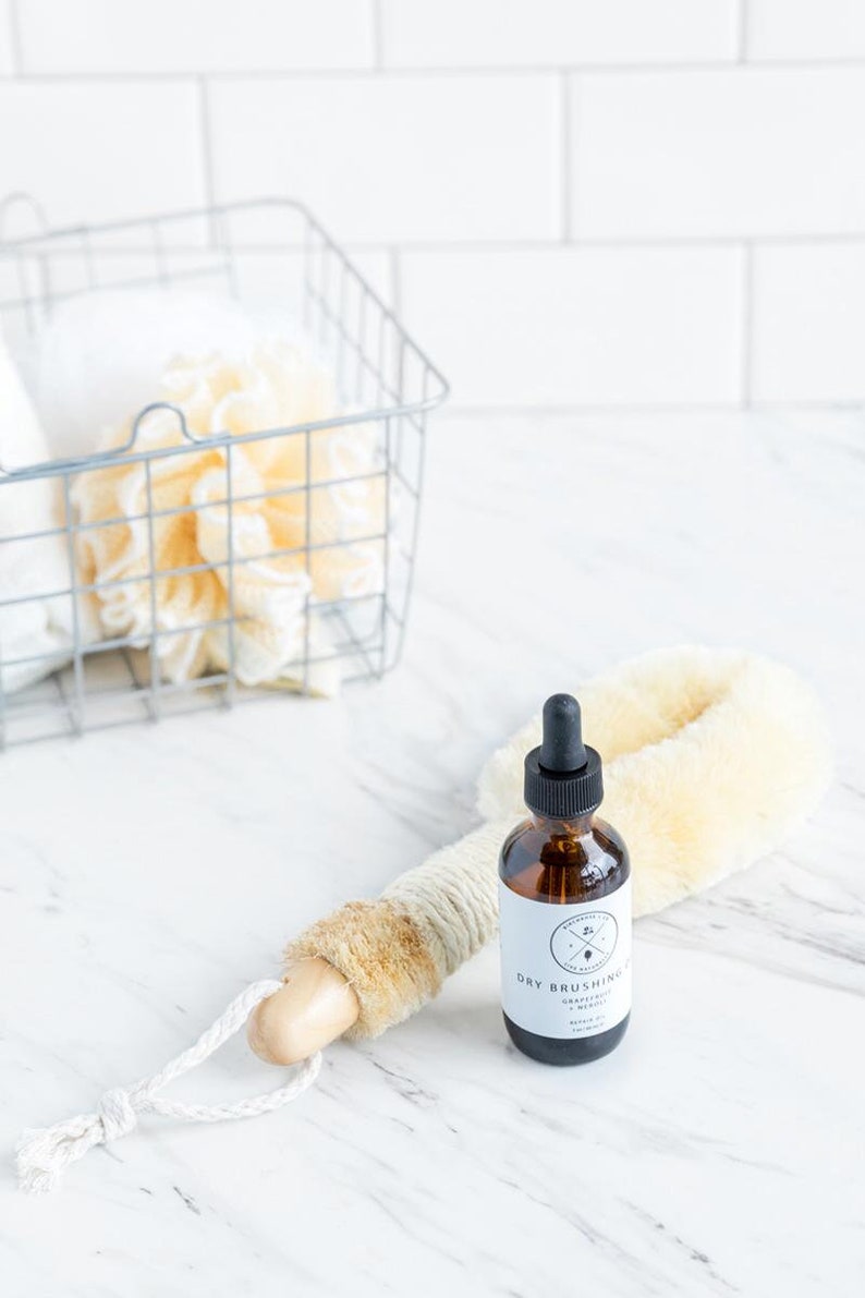 Dry Brushing Kit: Dry Brushing Grapefruit Infused Oil/ Body Brush image 2