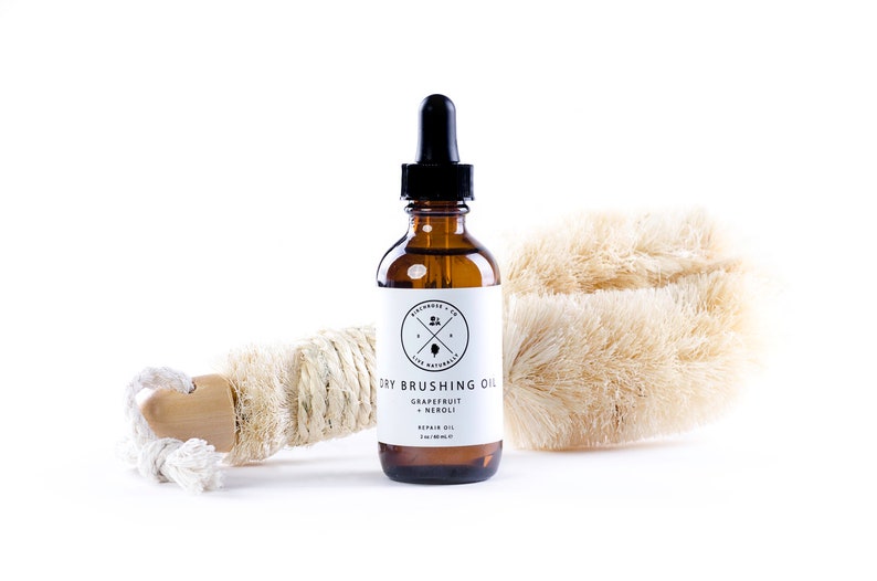 Dry Brushing Kit: Dry Brushing Grapefruit Infused Oil/ Body Brush image 3