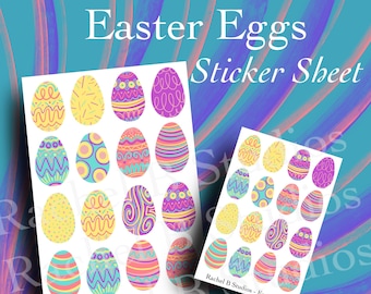 Easter Egg Sticker Sheet: Hand-Drawn Planner Stickers