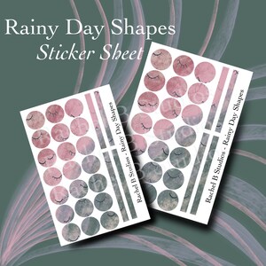 Rainy Day Shapes Sticker Sheet > Functional Paper Planner Stickers > Circles and Strips Stickers