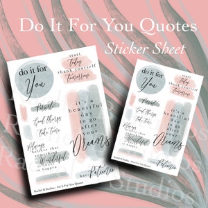 Do It For You Zitate > Motivierender Spruch StickerBogen > Aquarell Sprüche Sticker
