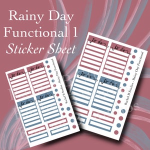 Rainy Day Functional 1 Sticker Sheet > To Do List Planner Stickers > Box and Dot Paper Stickers