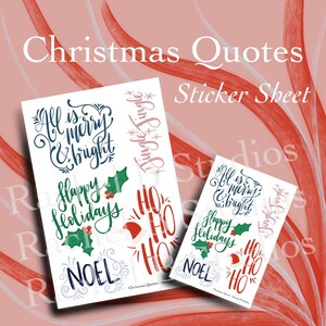Citations de Noël Feuille d’autocollants > Joyeuses Fêtes Ho Ho Ho Jingle Bells Noel Planner Autocollants