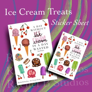 Eiscreme Leckerli Sticker Sheet > Handgezeichnet Eis Eis Aufkleber > Dekorative Planer Sticker