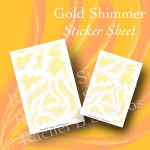 Gold Shimmer Sticker Sheet &gt; Decorative Golden Dots Paper Planner Stickers